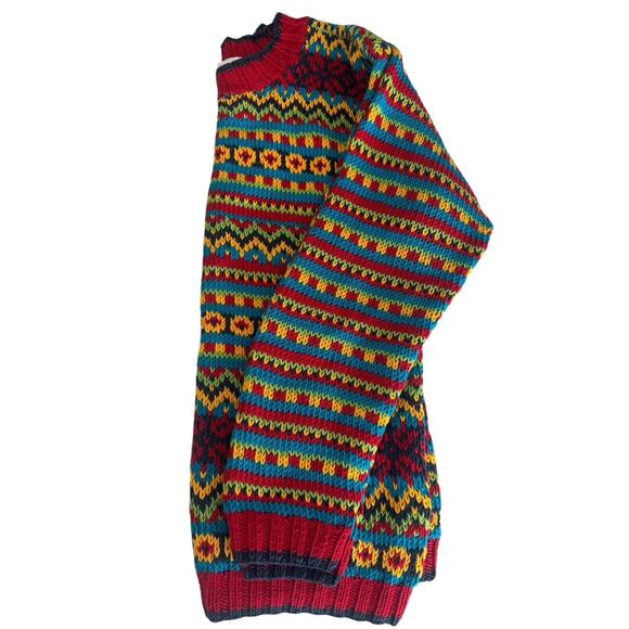 Hanna Andersson Womens Small Sweater Fair Isle Mock Neck Knitted Pullover EUC - Picture 5 of 14